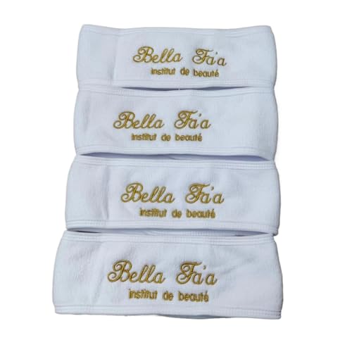WEIYOUDP 1 8 stücke Anpassen Logo Weiß Haarband Schönheitssalon Handtuch Badezimmer Monogramm Buchstaben Spa Stirnbänder Mikrofaser Handtücher Gesicht Stirnbänder für Frauen (1 Stück) von WEIYOUDP