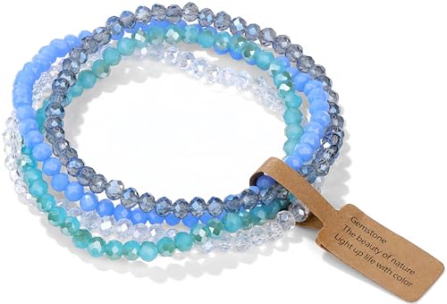 WEIZAIJY Edelstein-Perlenarmband, mehrfarbige facettierte Kristallperlen (Stil 10) von WEIZAIJY