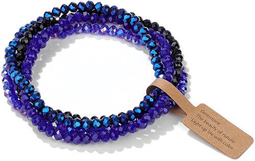 WEIZAIJY Edelstein-Perlenarmband, mehrfarbige facettierte Kristallperlen (Stil 5) von WEIZAIJY