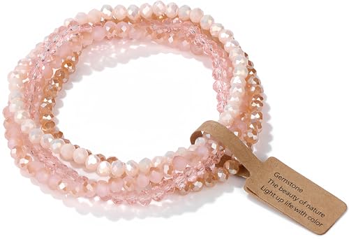 WEIZAIJY Edelstein-Perlenarmband, mehrfarbige facettierte Kristallperlen (Stil 7) von WEIZAIJY