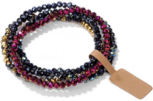 WEIZAIJY Edelstein-Perlenarmband, mehrfarbige facettierte Kristallperlen (Stil 9) von WEIZAIJY