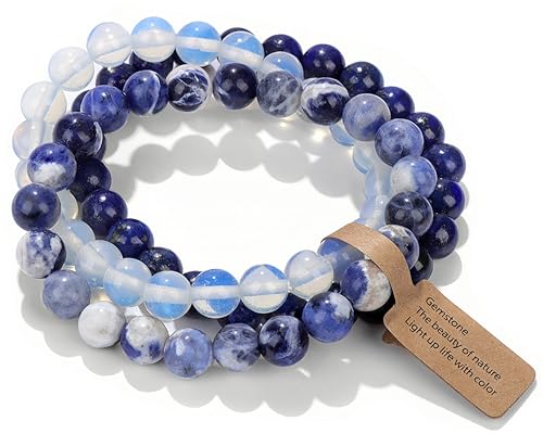 Handmade Echte Natursteinperlen Heilsteine Armband (Sodalit&Opal&Lapis Lazuli) von WEIZAIJY