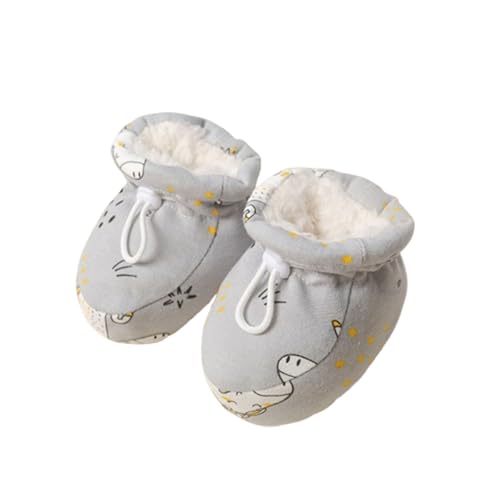 WEJDYKG Warm Fur Baby Boots, 2024 New Warm Cozy Fleece Baby Booties, Infant Winter Warm Fleece with Drawstring Shoes (Grey, 12.5cm) von WEJDYKG