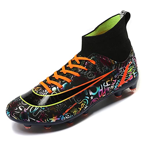 WEJIESS Atmungsaktive Fußballschuhe Herren High Top Fußballtrainingsschuhe Schnürschuhe Jungen Fußballschuhe Jugend Turnschuhe von WEJIESS