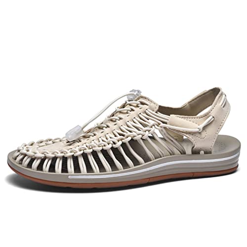 WEJIESS Damen geflochtene elastische Sandalen Herren flache Sandalen Plus Size Strandschuhe WEJIESS Damen geflochtene elastische Sandalen Herren flache Sandalen Plus Size Strandschuhe von WEJIESS