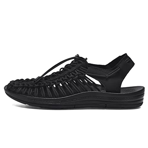 WEJIESS Damen geflochtene elastische Sandalen Herren flache Sandalen Plus Size Strandschuhe WEJIESS Damen geflochtene elastische Sandalen Herren flache Sandalen Plus Size Strandschuhe von WEJIESS