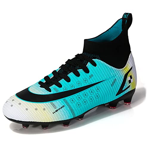 WEJIESS Fußballschuhe Herren Nieten High Top Fußballschuhe Jungen Outdoor Training Fußballschuhe Turnschuhe Unisex von WEJIESS