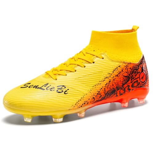 WEJIESS Herren Fußballschuhe High Top Spikes Jugend Outdoor-Training Fußballschuhe Professionelle sportliche Sportschuhe Turf Trainer von WEJIESS