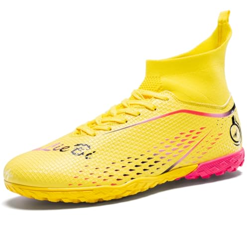 WEJIESS Herren Fußballschuhe High Top Spikes Jugend Outdoor-Training Fußballschuhe Professionelle sportliche Sportschuhe Turf Trainer von WEJIESS