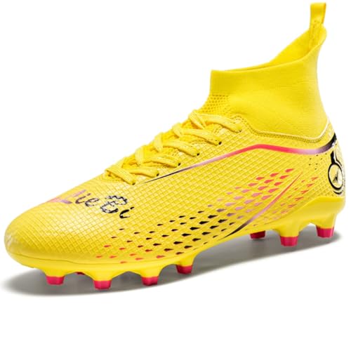 WEJIESS Herren Fußballschuhe High Top Spikes Jugend Outdoor-Training Fußballschuhe Professionelle sportliche Sportschuhe Turf Trainer von WEJIESS