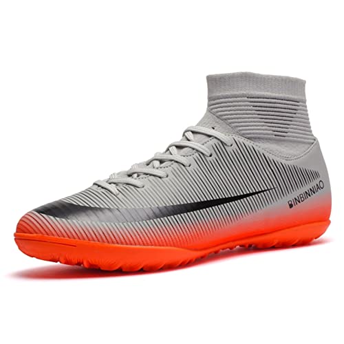 WEJIESS Herren Fußballschuhe High Top Spikes Jugend Outdoor-Training Fußballschuhe Professionelle sportliche Sportschuhe Turf Trainer WEJIESS Herren Fußballschuhe High Top Spikes Jugend Outdoor-Training Fußballschuhe Professionelle sportliche Sportschuhe Turf Trainer von WEJIESS