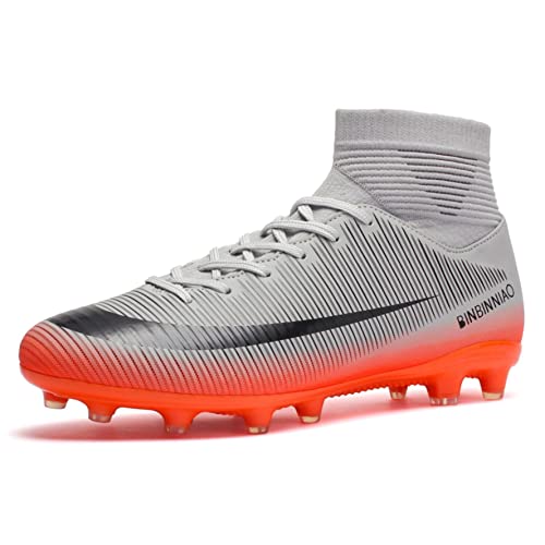 WEJIESS Herren Fußballschuhe High Top Spikes Jugend Outdoor-Training Fußballschuhe Professionelle sportliche Sportschuhe Turf Trainer WEJIESS Herren Fußballschuhe High Top Spikes Jugend Outdoor-Training Fußballschuhe Professionelle sportliche Sportschuhe Turf Trainer von WEJIESS