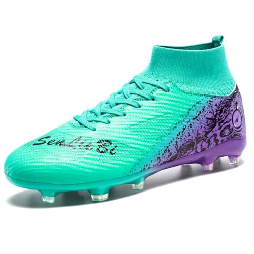 WEJIESS Herren Fußballschuhe High Top Spikes Jugend Outdoor-Training Fußballschuhe Professionelle sportliche Sportschuhe Turf Trainer von WEJIESS