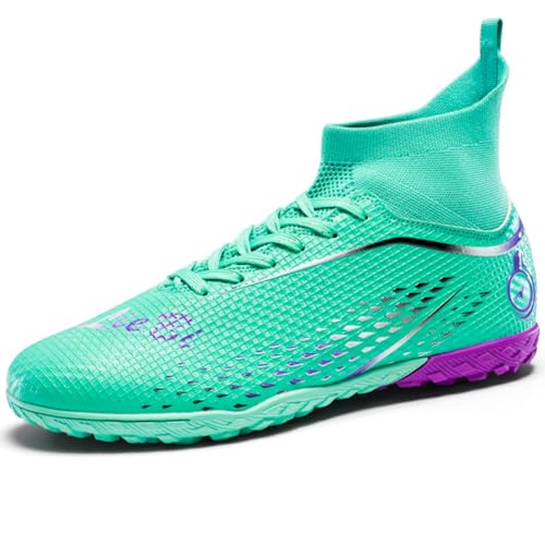 WEJIESS Herren Fußballschuhe High Top Spikes Jugend Outdoor-Training Fußballschuhe Professionelle sportliche Sportschuhe Turf Trainer von WEJIESS