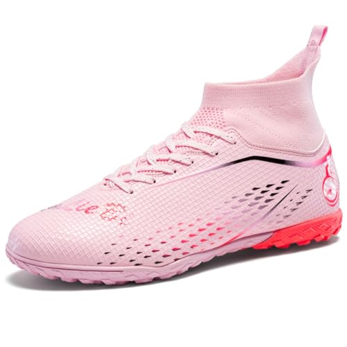WEJIESS Herren Fußballschuhe High Top Spikes Jugend Outdoor-Training Fußballschuhe Professionelle sportliche Sportschuhe Turf Trainer von WEJIESS