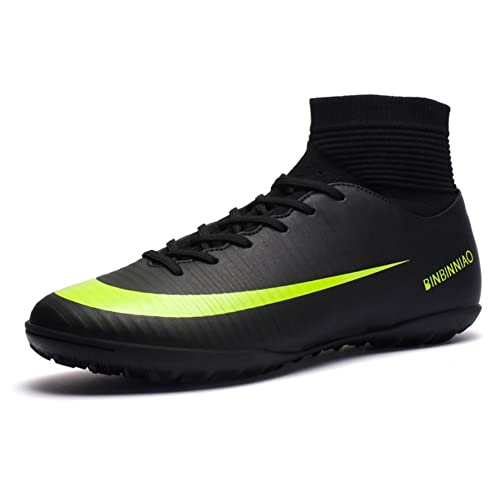 WEJIESS Herren Fußballschuhe High Top Spikes Jugend Outdoor-Training Fußballschuhe Professionelle sportliche Sportschuhe Turf Trainer von WEJIESS