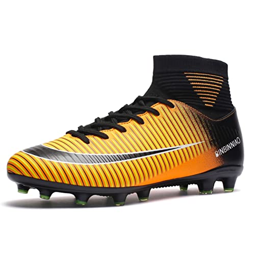 WEJIESS Herren Fußballschuhe High Top Spikes Jugend Outdoor-Training Fußballschuhe Professionelle sportliche Sportschuhe Turf Trainer von WEJIESS