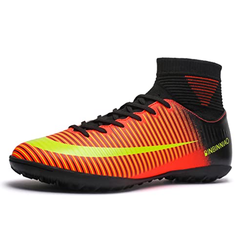 WEJIESS Herren Fußballschuhe High Top Spikes Jugend Outdoor-Training Fußballschuhe Professionelle sportliche Sportschuhe Turf Trainer WEJIESS Herren Fußballschuhe High Top Spikes Jugend Outdoor-Training Fußballschuhe Professionelle sportliche Sportschuhe Turf Trainer von WEJIESS