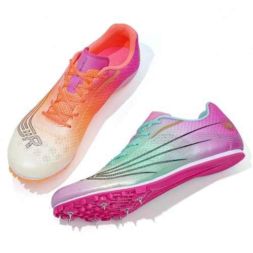 WEJIESS Leichtathletik Spike Schuhe Herren Jugendliche Anti-Rutsch Unisex Leichtathletik Schuhe Atmungsaktive Running Sneakers Sprint Jumping Race Training Schuhe von WEJIESS