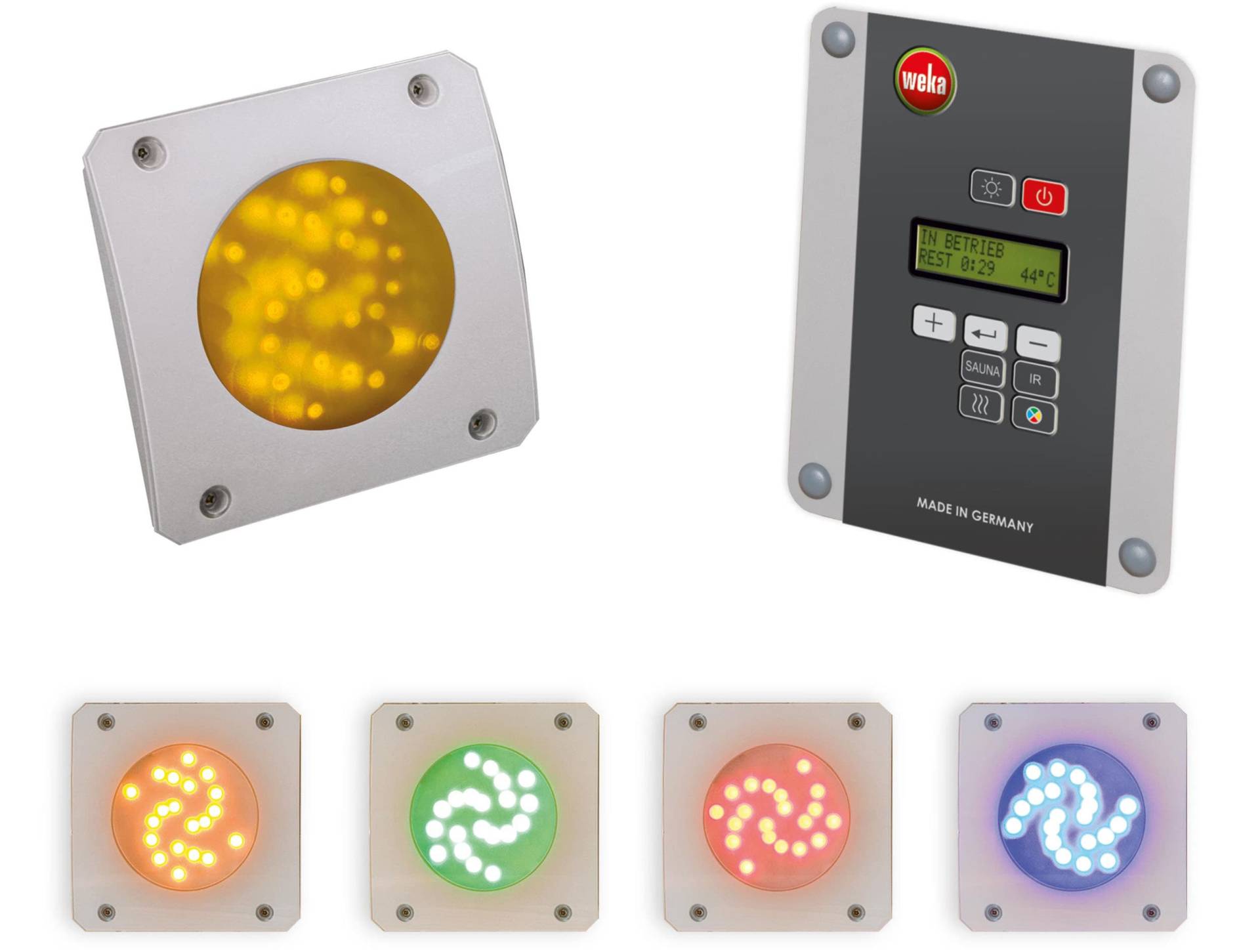 weka LED Deckenleuchte ""Farblichtanwendung Set A" für Saunen", Leuchtmittel LED-Modul  LED fest integriert, Farblicht-Set mit LED-Technik, inkl. Steuerungsmodul und Bedieneinheit von WEKA