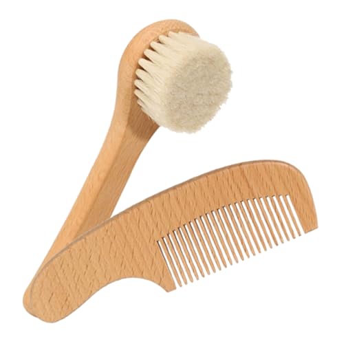 WEKADRIN 1 Set Waschanzug Shampoo Haarbürste Handbad Duschkamm Slick Back Haarbürste Friseur Pferdehaarbürste Sensorische Bürste Wolle Hellbraun von WEKADRIN