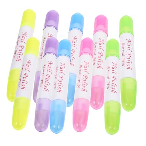 WEKADRIN 10 Nail Polish Remover Pen Nagelpflege Stift Kunststoff Langlebig Korrektur von Nagellackrand für Fingernägel Zuhause und Nagelstudio Einfache Anwendung und Tragbar von WEKADRIN
