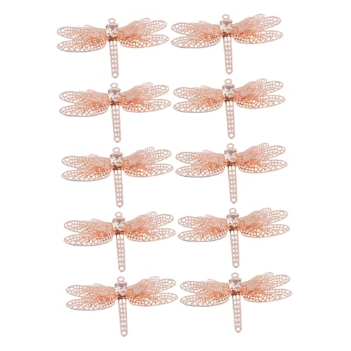 WEKADRIN 10 Stück Filigrane Haarklammern mit Funkelnden Libellen Strassanhängern Ultradünne DIY Haarspangen für Damen und Mädchen Leichte Langlebige Haarschmuck Accessoires in Roségold von WEKADRIN