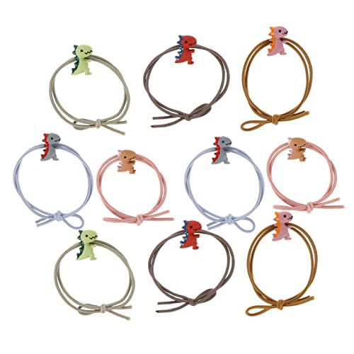 WEKADRIN 10 Stück Haarseile Mit Cartoon-dinosaurier- Für Mädchen Frauen Jungen Und Mädchen Haargummi-spulen Gemischte Farben Haargummis Für Jungen Und von WEKADRIN