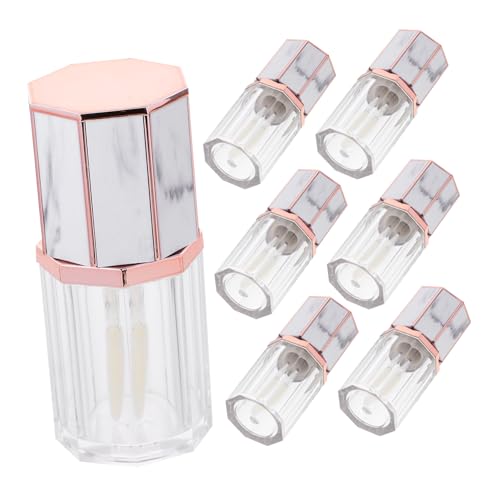 WEKADRIN 10 Stück Leere Lippenpflege Fläschchen Octagonal Lip Gloss Behälter Marmor Design Leichte Tragbare Kosmetikdosen für Lippenöl Lipgloss Farbstoffe Reise und Alltag von WEKADRIN