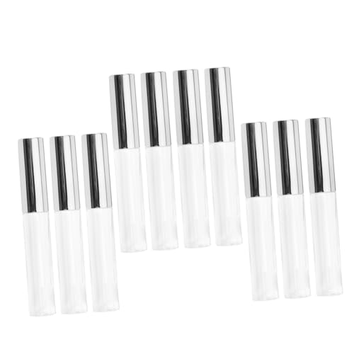WEKADRIN 10 Stück Lippenpflege Leerbehälter Transparente Lipgloss Tuben aus Kunststoff Langlebige Leichte Runde Nachfüllflaschen für Lipgloss Lippenöl Tragbar für Damen von WEKADRIN