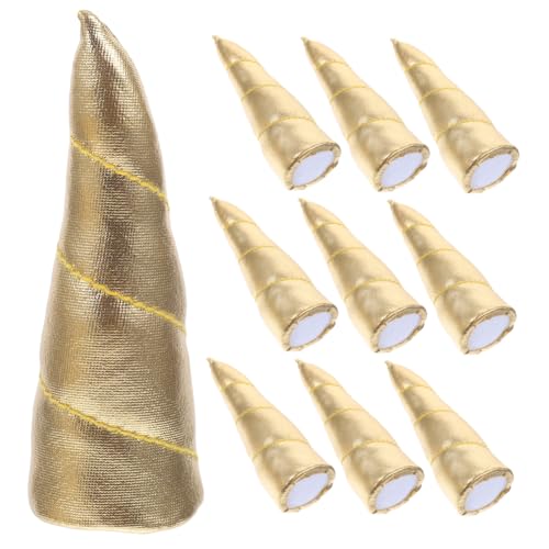 WEKADRIN 10 Stück Teiliges DIY Einhornhorn Handgefertigte Leichte Goldfarbene Hörner Vielseitige Bastel und Haaraccessoires für Kostüm Party Karneval und Kreative Zufällige Zufällige Farbe von WEKADRIN