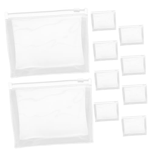 WEKADRIN 10 Stück Teiliges Durchsichtige Kosmetiktaschen aus Robustem Leicht Abwischbarem Material mit Reißverschluss Transparentes Design für Bessere Übersicht als Kulturbeutel für Damen von WEKADRIN