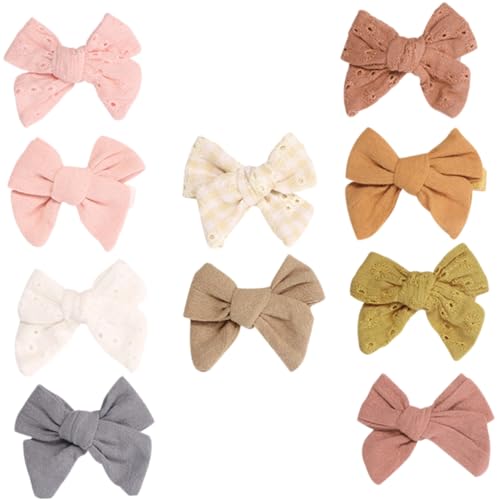 WEKADRIN 10 Stück Teiliges Haarschleifen mit Bestickten Blumen Kleine Haarspangen für Mädchen Sichere Leichte Haarklammern für Geburtstags und Weihnachtsfeiern Hochzeit Alltag von WEKADRIN