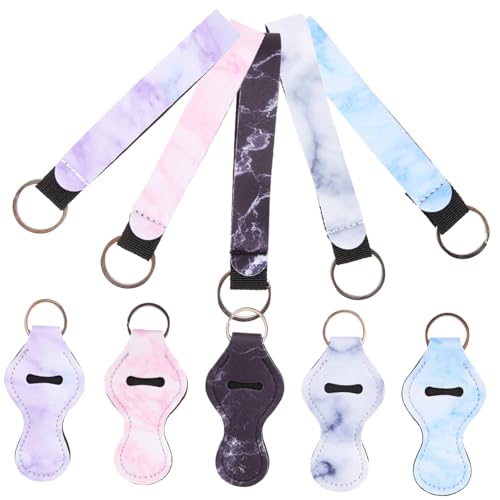 WEKADRIN 10 Stück Teiliges Lippenbalsam Schlüsselanhänger Neopren Lippenstifthülle Tragbar Leicht Langlebig Praktisch für Handtaschen Rucksäcke für Frauen Freundinnen Mütter von WEKADRIN