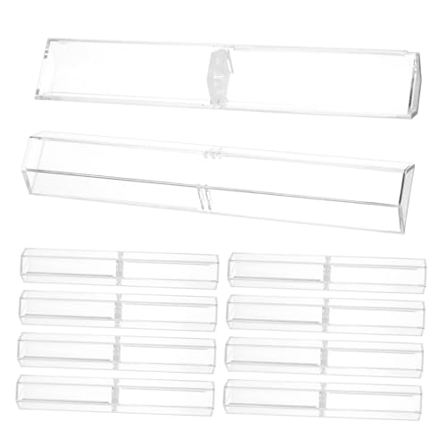 WEKADRIN 10 Stück Transparente Acryl Stiftbox Hexagonal Leicht und Stabil mit Abnehmbaren Enden zur Aufbewahrung und Präsentation von Schreibgeräten für Schule Büro Geschenk von WEKADRIN