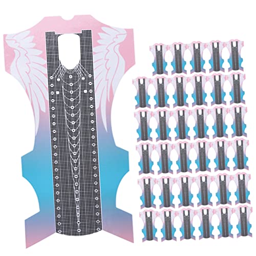 WEKADRIN 100 Stück Nagelverlängerungs Schablonen Papierhalter Nagelform Sticker für Nail Art DIY Selbstklebend Geeignet für Maniküre Profis und Anfänger Praktische Nagelverlängerung von WEKADRIN