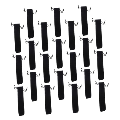 WEKADRIN 100 Stück Teiliges Samt Stiftbeutel Schwarz Kordelzug Leichter Stifte Organizer Tragbarer Schreibgerätehalter für Schule Büro Reise von WEKADRIN