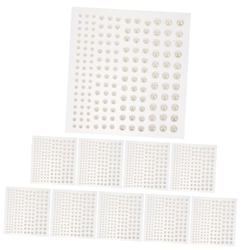 WEKADRIN 10 Blätter Selbstgemacht Perlen Aufkleber für Gesicht Nagel Kunst Selbstklebende Dekoration Multifunktionale Bastelperlen für Make Up und Kreativprojekte von WEKADRIN