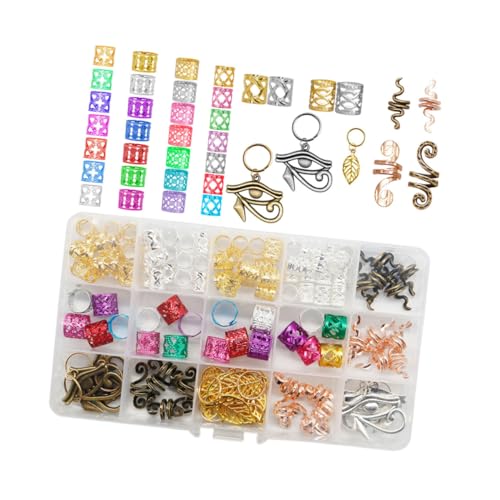 WEKADRIN 116 Stück Teiliges Dreadlocks Haar Schmuck Bunte Haarperlen Zopfringe Metall mix Dreadlock Braiding Accessories für Damen Vielseitige Haar charms Leichte Bequeme Flecht dekoration von WEKADRIN