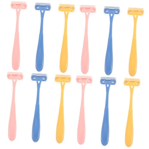 WEKADRIN 12 Stck. Teiliges Damen Haarentfernungs Handrasierer für Körper Achseln und Beine aus Hochwertigem Minimaler Hautirritation Leicht und Langlebig Gelb und Blau von WEKADRIN