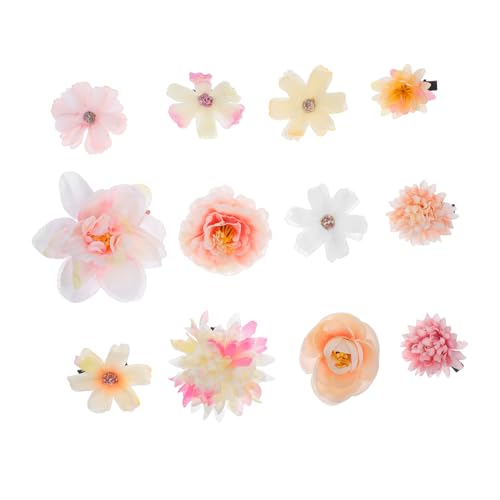 WEKADRIN 12stücke Blumenhaarspangen Für Damen Haarschmuck Aus Böhmischer Spitze Blumenspangen-set Dekorative Haarclips Hawaiiblumen-haarspangen Leicht Und Bequem Für Hochsteckfrisuren von WEKADRIN
