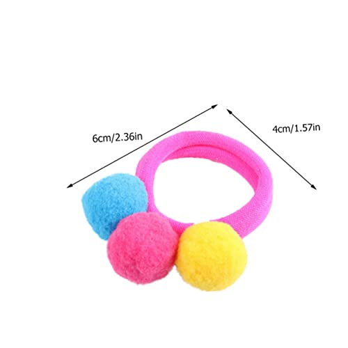 WEKADRIN 12 Stück Teiliges Haargummis mit Flauschigen Pompom bällen Weiche Elastische Haarbänder Bunte Haarschmuck accessoires für Kleinkinder und Mädchen für Alltag und Zufällige Farbe von WEKADRIN