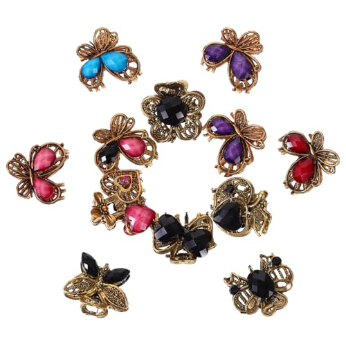 WEKADRIN 12 Stück Teiliges Mini Haarklammern Damen Retro Haarkralle Acryl Zackenfest für Dickes Dünnes Haar Vielseitig für Alltag Reise Geeignet von WEKADRIN