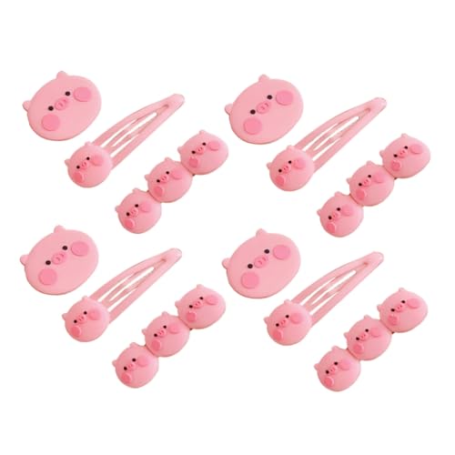 WEKADRIN 12 Stück Teiliges Niedliche Rosa Schwein Haarspangen für Mädchen Cartoon Haarklammern mit Weichem Modische Haarschmuck Clips für Partys Geburtstage und Alltag von WEKADRIN