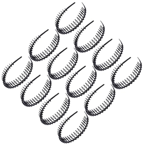 WEKADRIN 12 Stück Teiliges Unisex Haarreifen mit Zähnen Schwarzes Modisches Stirnband für Damen und Herren Vielseitig Verwendbar zum Gesichtwaschen und Haarfixieren Langlebiges und Feines von WEKADRIN