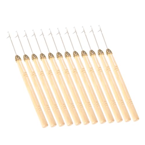 WEKADRIN 12stücke Glatte Häkelnadeln Für Haare Perücken-zopfwerkzeug Haarwebwerkzeuge Perückenhäkelnadeln Dreadlocks-häkelnadeln Müheloses Flechten von WEKADRIN