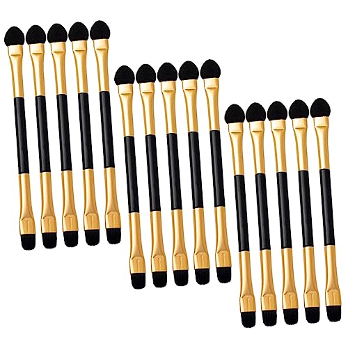 WEKADRIN 15 Stück Teiliges Doppelseitiges Lidschatten Tragbare Make Up Pinsel mit Komfortablem Griff Langlebig und Sicher für Damen und Professionelle Beauty Salons von WEKADRIN