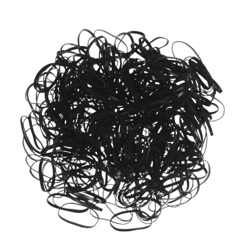 WEKADRIN 1500 Stück Teiliges Elastisches Haargummi für Damen Kleine Schwarze Haarbänder mit Hoher Elastizität Weiche Transparente Gummiringe für Festen Halt bei Zöpfen und Pferdeschwänzen von WEKADRIN