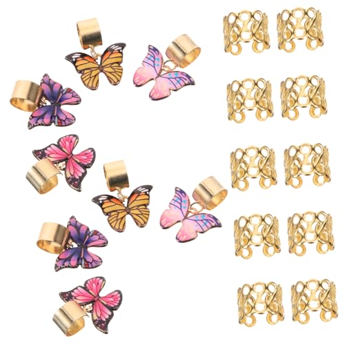 WEKADRIN 18 Stück Teiliges Schmetterling Haarschmuck aus Langlebiger Zinklegierung und Kunststoff Dekorative Dreadlock Accessories für Zöpfe und Flechtfrisuren Vielseitig Einsetzbar für von WEKADRIN