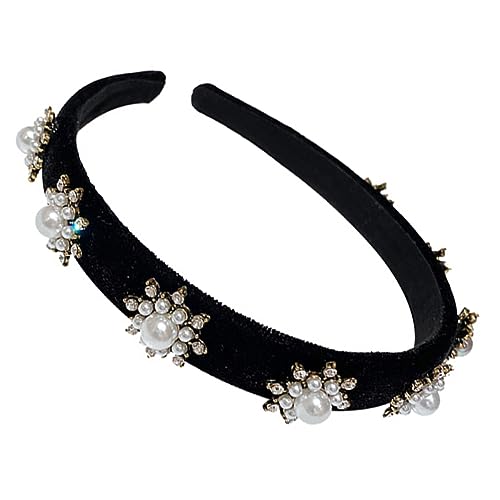 WEKADRIN Schneeflocke Haarband Für Damen Party Haarschmuck Stirnband Schwarz Mit Schneeflocken Design Weihnachten Haar Zubehör Für Mädchen Und Frauen von WEKADRIN